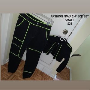 Fashion Nova Set Cargo Pants & Crop Sweater